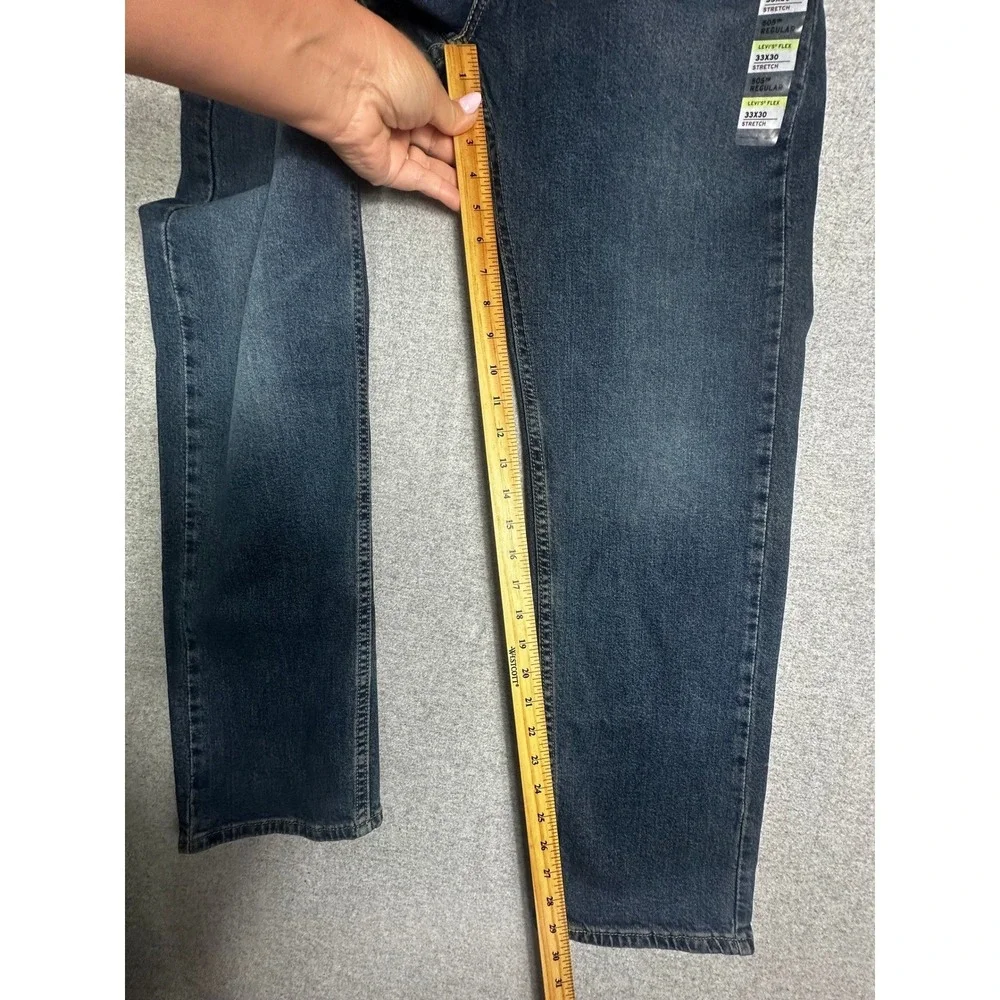 Levis 505 Jeans Mens 33x30 Blue NEW Stretch Flex Eco‎ Performance